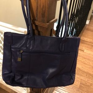 SOPRANO PURPLE LEATHER SHOULDER BAG